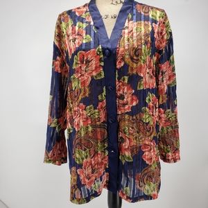 Vintage Gold Tag Victoria Secret Sheer Pajama Top Paisley Size Small